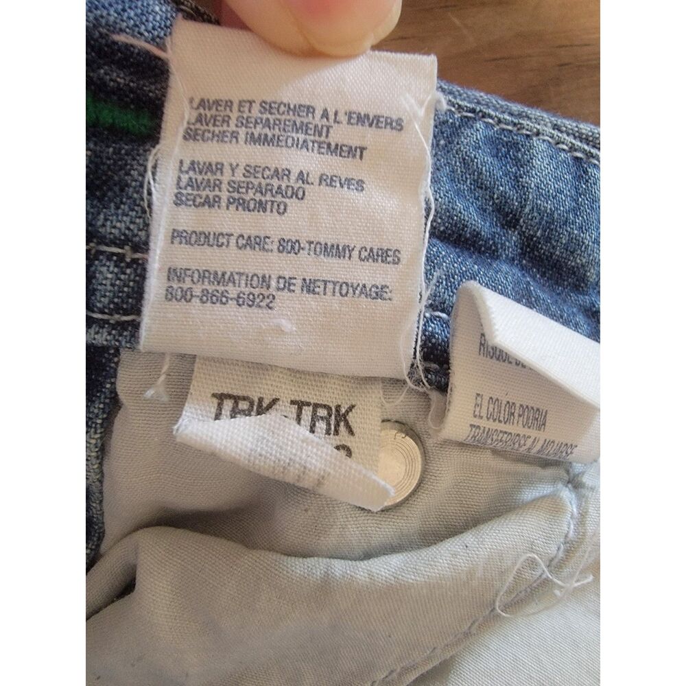 Vintage Y2K Tommy Jeans Denim Carpenter Overalls Logo Spellout Straps XS - Picture 5 of 8